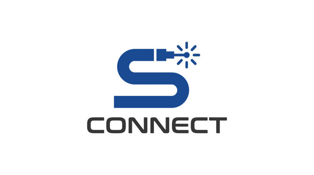 Stylized S letter logo with fiber spark.
