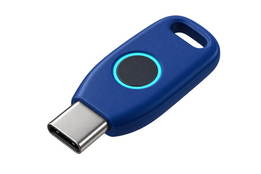 Blue Hardware Security Key With USB-C Connector