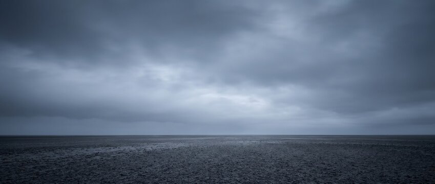 Minimal Dark Cloudy Landscape Background