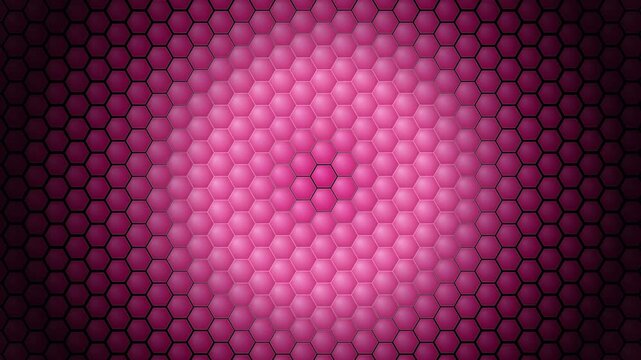 Abstract purple honeycomb pattern with glowing center and dark gradient