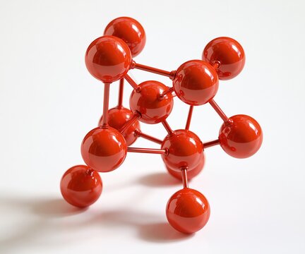 Red Molecular Structure Model