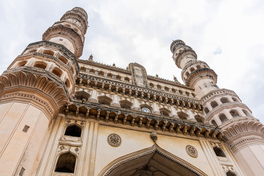 Charminar building on a cloudy day 