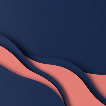 abstract background dark blue color background has gradient effect top half being solid dark blue bottom half lighter shade pink center three curved lines form wave like pattern lines arranged way