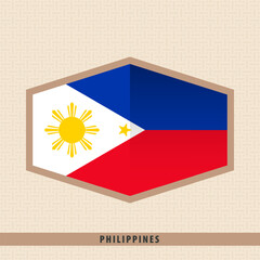 Fototapeta premium Philippines Flag Hexagon Badge. Modern Geometric Emblem.