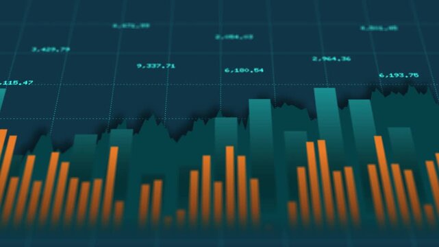 Management stock market financial business, orange volume green chart value increase, index profit progress report  diagram graph