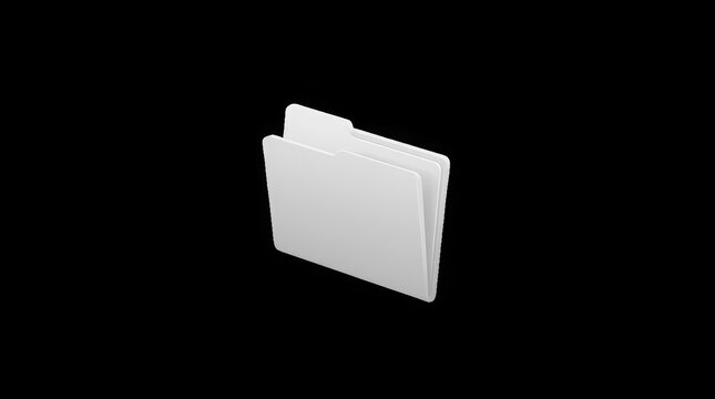 Minimalist 3D folder icon slightly open for digital design and user interface projects