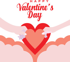 Abstract Valentines day greetings post and banner design  © sajib