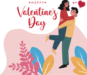 Abstract Valentines day greetings post and banner design  © sajib