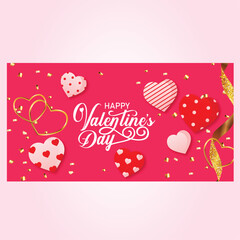 Abstract Valentines day greetings post and banner design  © sajib