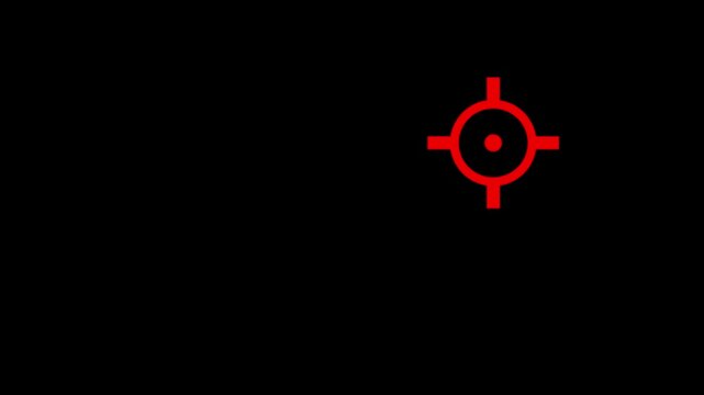 White picture of sight on a black background. sniper aiming device. Distortion liquid style transition icon for your project. target icon depicting a crosshair aiming symbol for technology