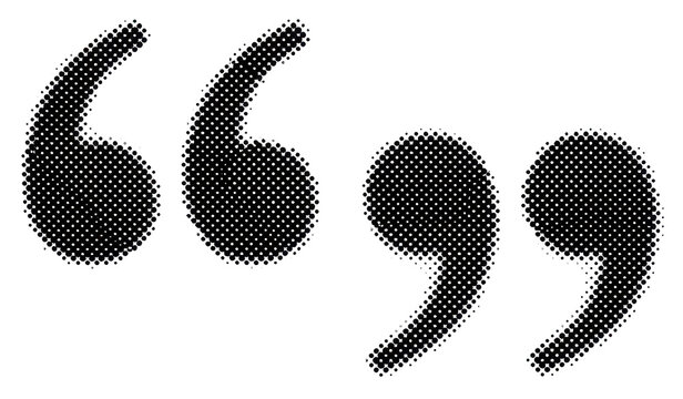 Halftone Quotation Marks Graphic