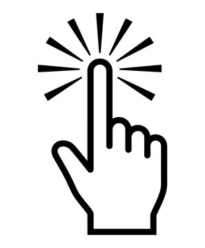 Touchscreen tap gesture icon with radiating light effect touch tap click gesture hand gesture touchscreen interact