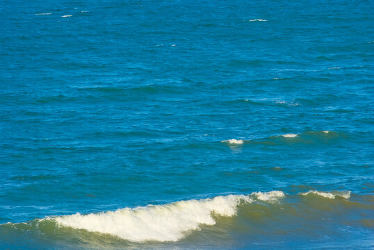 closeup emerald sea with waves  natural background