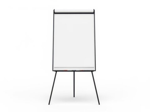 Modern flip chart stand with blank whiteboard