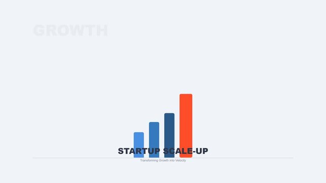Animated bar chart showing startup business growth and scaling up