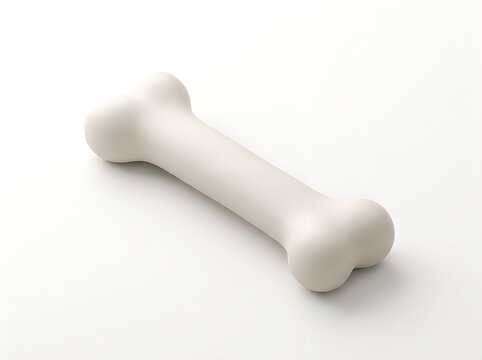 White dog bone toy isolated