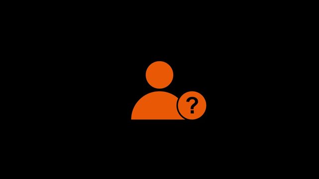 User help icon showing a user profile with a question mark, representing support request, user inquiry, help center, and assistance concepts.