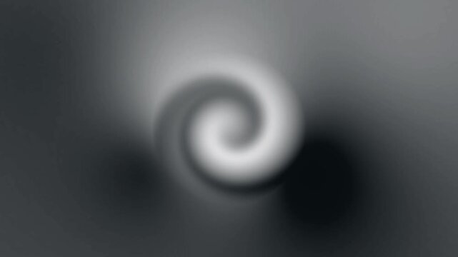 Abstract monochrome spiral motion background, hypnotic rotating vortex animation, smooth fluid gradient loop