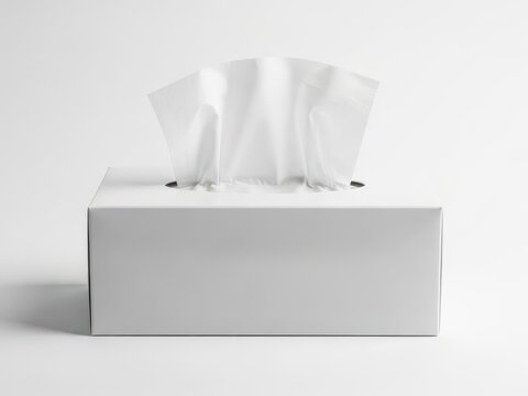 Empty tissue box with paper towels rising