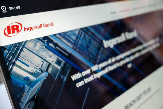 Mexico city, mexico, 11 23 2025: ingersoll rand official website homepage displaying industrial technology