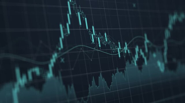 Light green candle chart stock market, graph diagram and statistic information business financial investment wealth display index