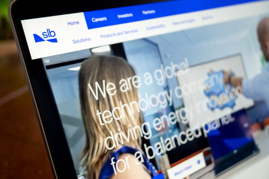 Mexico city, mexico, 12 11 2025: schlumberger slb website displaying global technology company landing page