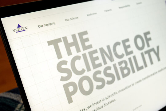 Mexico city, mexico, 12 27 2025: vertex pharmaceuticals website displaying the science of possibility
