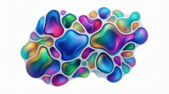 Abstract colorful liquid shapes with vibrant gradient colors