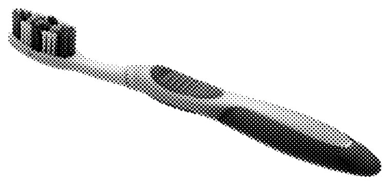 Halftone Dot Pattern Toothbrush Silhouette