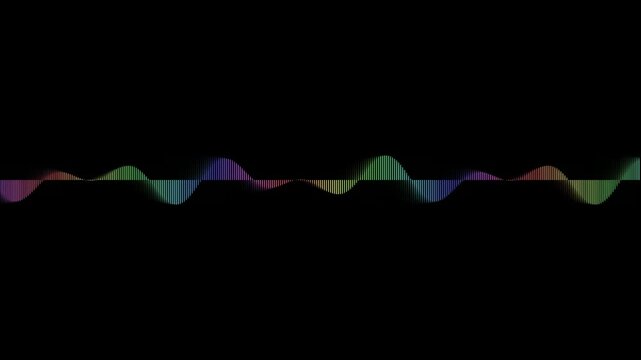 Vibrant Rainbow Audio Spectrum Analyzer on a Dark Background