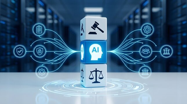 Artificial intelligence and law concept ai impact on justice, ethics, data, and society