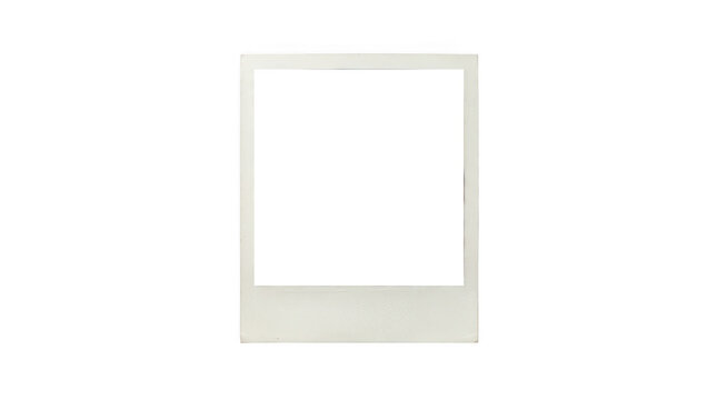 Blank instant photo frame isolated on transparent background