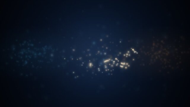 Cyan Amber Particles Interlocking Into Golden Ring Animation