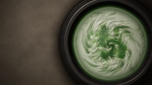 Matcha Tea Whisking Swirl Macro Seamless Loop