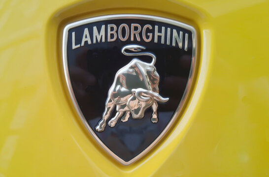 Baia Mare, Romania - September 15 2026: The Lamborghini logo on a car
