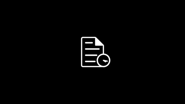Document file icon with spinning clock symbol.