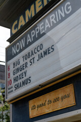 Obraz premium changeable letter board with upcoming live shows outside The Cameron House, 408 Queen St W, Toronto