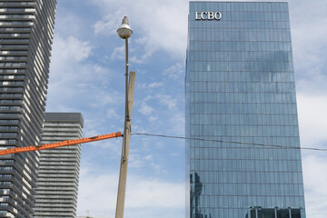 Obraz premium Sugar Wharf condos and LCBO headquarters at 100 Queens Quay E, Toronto