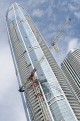 Obraz premium SkyTower at Pinnacle One Yonge, designed by Hariri Pontarini Architects, with contemporary faceted glazed facades, as a primarily residential tower, Toronto