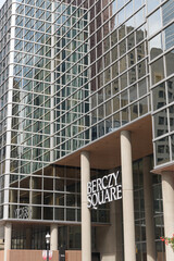 Fototapeta premium exterior building facade and sign of Berczy Square, a business centre, located at 33 Yonge St, Toronto