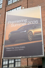 Obraz premium wall-mounted billboard featuring advertising for Volvo EX60 an upcoming electric SUV in Toronto