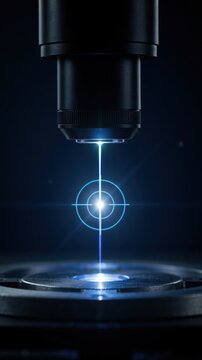 High precision blue laser beam focusing from optical lens