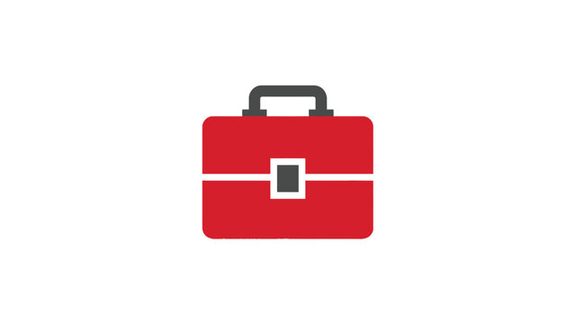 Professional red briefcase vector illustration featuring a modern minimalist business design for corporate branding project needs