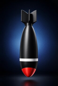 Modern black and red explosive bomb illustration with a sleek design and sharp details