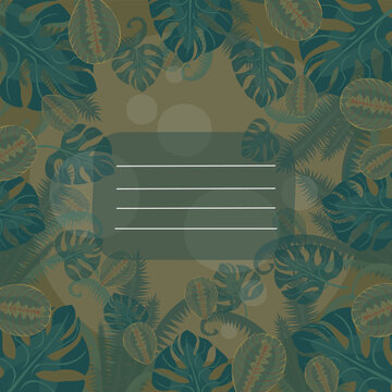 flyleaf with leaves monstera tropic plant