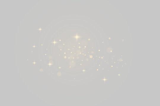 Vector sparkles on a transparent background. Christmas light effect. Sparkling magical dust particles.The dust sparks and golden stars shine with special light	
