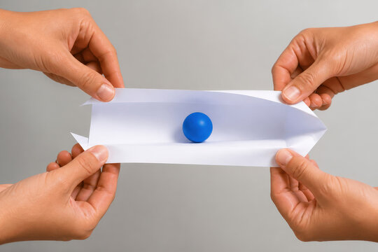 Hands Holding Open Paper Tunnel for Opportunity, Access, Transition and Collaborative Problem Solving