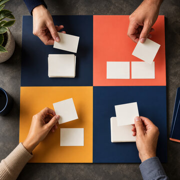 Hands Using Blank Priority Matrix for Task Planning, Decision Making and Productivity Management