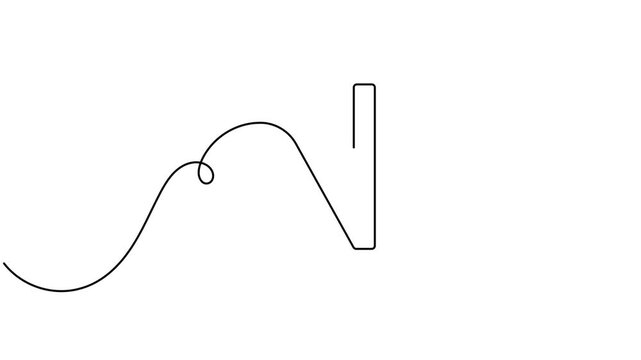 Modern capital letter n icon sign continuous one line drawing art single moving on white background minimalist monoline aesthetic point tattoo and visual concept symbol animation video