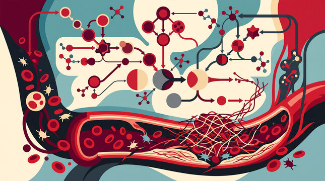 Coagulation cascade and blood clot formation